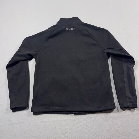 Spyder Jacket Men Large Black‎ Stretch Fleece Full Zip Lightweight Waffle Warm - Picture 10 of 11